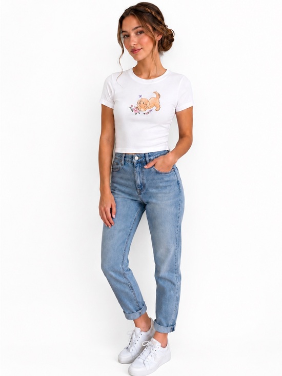 No Boundaries Tops - Puppy graphic baby tee